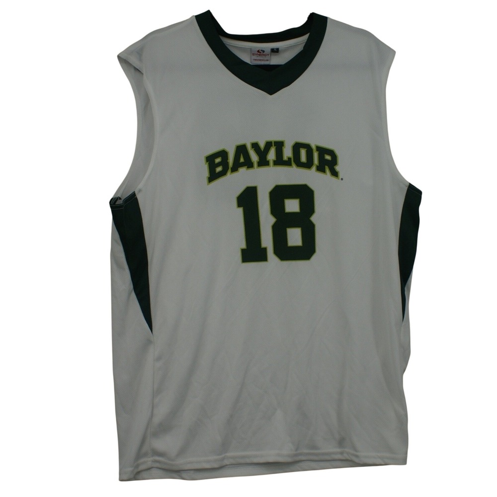 Synergy Imports Baylor University BU #18 Basketball Jersey Mens XL White Green
